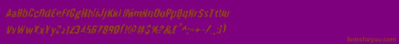 Шрифт Quarrystoneital – коричневые шрифты на фиолетовом фоне