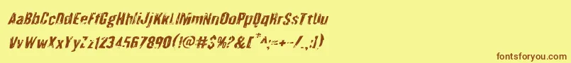 Quarrystoneital-fontti – ruskeat fontit keltaisella taustalla