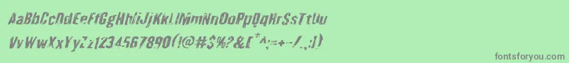フォントQuarrystoneital – 緑の背景に灰色の文字