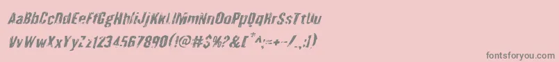 Quarrystoneital Font – Gray Fonts on Pink Background