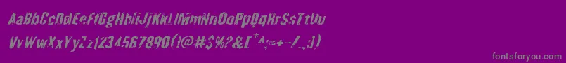 Quarrystoneital-Schriftart – Graue Schriften auf violettem Hintergrund