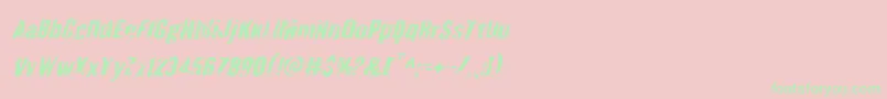 Quarrystoneital Font – Green Fonts on Pink Background