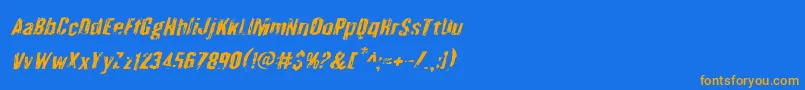 Шрифт Quarrystoneital – оранжевые шрифты на синем фоне