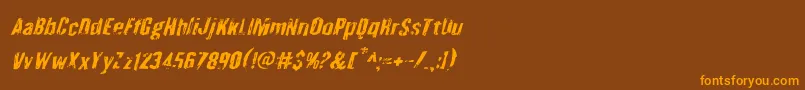 Quarrystoneital-fontti – oranssit fontit ruskealla taustalla