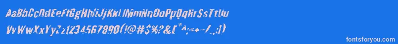 フォントQuarrystoneital – ピンクの文字、青い背景