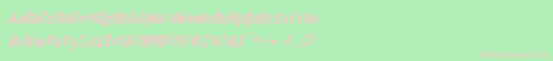 Шрифт Quarrystoneital – розовые шрифты на зелёном фоне