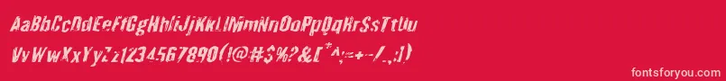Шрифт Quarrystoneital – розовые шрифты на красном фоне