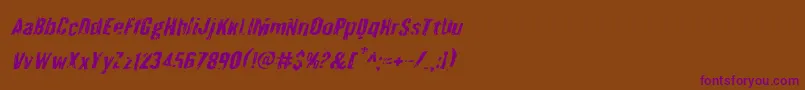 Quarrystoneital Font – Purple Fonts on Brown Background