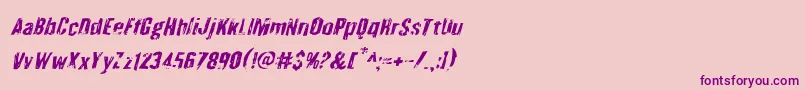 Шрифт Quarrystoneital – фиолетовые шрифты на розовом фоне