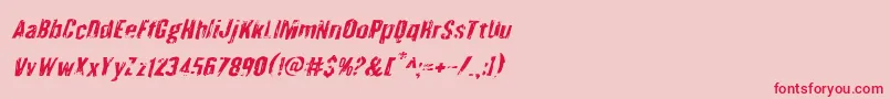フォントQuarrystoneital – ピンクの背景に赤い文字