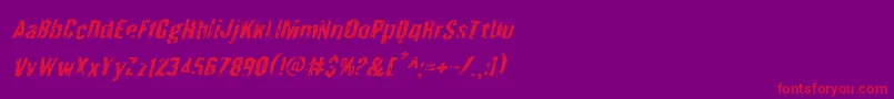 Quarrystoneital-Schriftart – Rote Schriften auf violettem Hintergrund