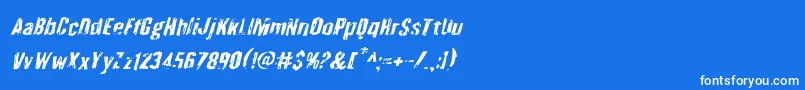フォントQuarrystoneital – 青い背景に白い文字