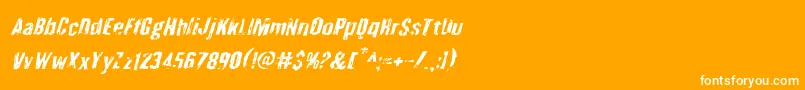 Quarrystoneital-Schriftart – Weiße Schriften auf orangefarbenem Hintergrund