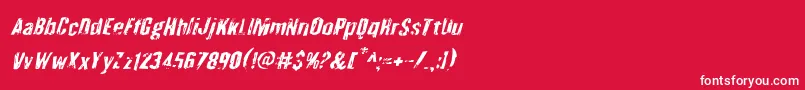 Шрифт Quarrystoneital – белые шрифты на красном фоне