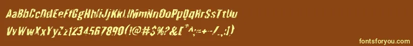 Quarrystoneital-fontti – keltaiset fontit ruskealla taustalla