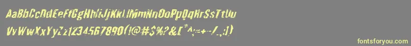 Шрифт Quarrystoneital – жёлтые шрифты на сером фоне