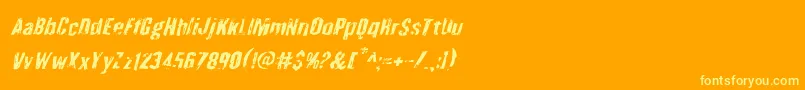 Шрифт Quarrystoneital – жёлтые шрифты на оранжевом фоне