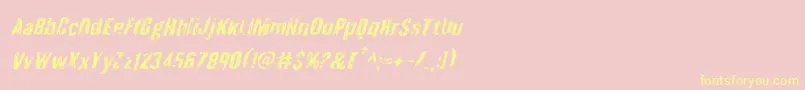 Шрифт Quarrystoneital – жёлтые шрифты на розовом фоне