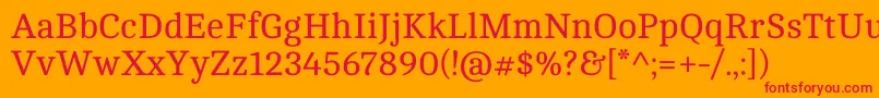 CamboRegular Font – Red Fonts on Orange Background