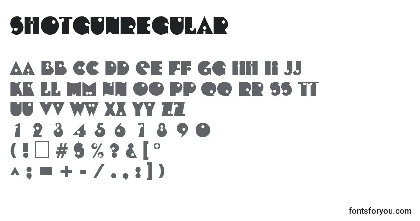 Fuente ShotgunRegular - alfabeto, números, caracteres especiales