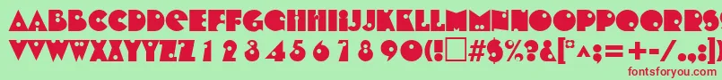 ShotgunRegular Font – Red Fonts on Green Background