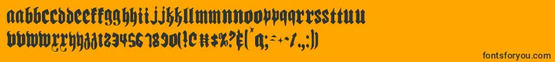 Biergartenltc-Schriftart – Schwarze Schriften auf orangefarbenem Hintergrund