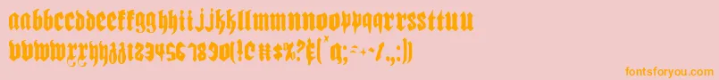 Biergartenltc-Schriftart – Orangefarbene Schriften auf rosa Hintergrund