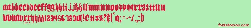 Biergartenltc Font – Red Fonts on Green Background