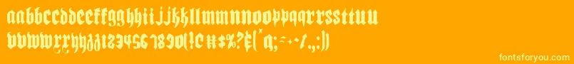 Czcionka Biergartenltc – żółte czcionki na pomarańczowym tle