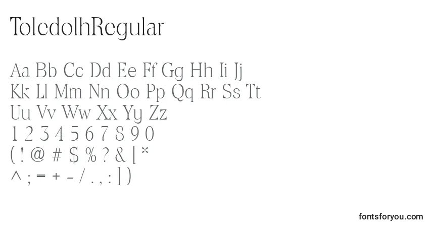 Schriftart ToledolhRegular – Alphabet, Zahlen, spezielle Symbole