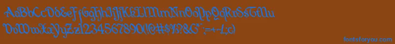 Quillswordleft Font – Blue Fonts on Brown Background