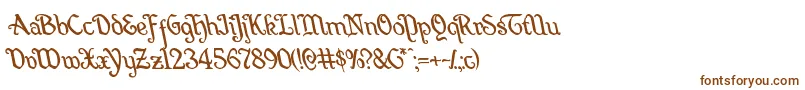 Шрифт Quillswordleft – коричневые шрифты на белом фоне