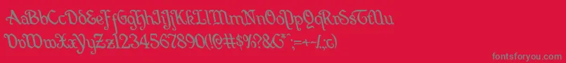 Quillswordleft Font – Gray Fonts on Red Background