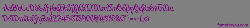 Quillswordleft-Schriftart – Violette Schriften auf grauem Hintergrund