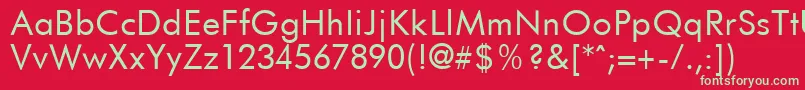 フォントFuturistRegular – 赤い背景に緑の文字