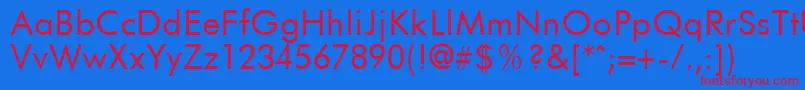 FuturistRegular Font – Red Fonts on Blue Background