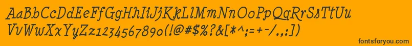 Шрифт MinyaNouvelleIt – чёрные шрифты на оранжевом фоне