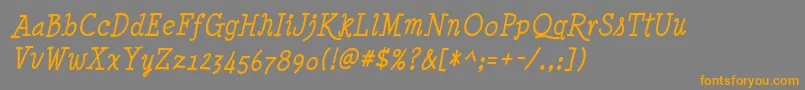 MinyaNouvelleIt-Schriftart – Orangefarbene Schriften auf grauem Hintergrund