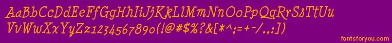 MinyaNouvelleIt Font – Orange Fonts on Purple Background