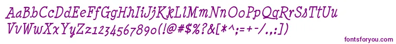 MinyaNouvelleIt Font – Purple Fonts on White Background