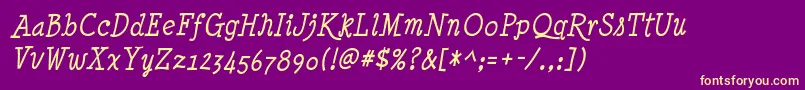 MinyaNouvelleIt Font – Yellow Fonts on Purple Background