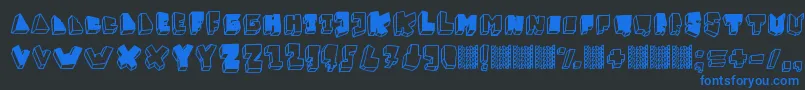 BalokBalokTakSempurna Font – Blue Fonts on Black Background