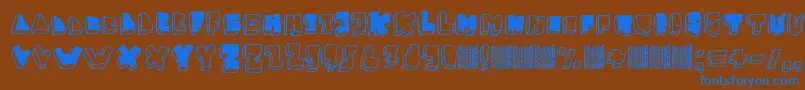 BalokBalokTakSempurna Font – Blue Fonts on Brown Background