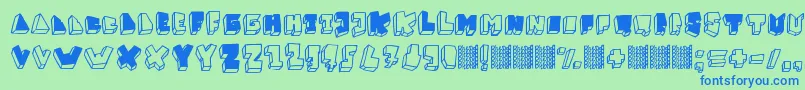 BalokBalokTakSempurna Font – Blue Fonts on Green Background