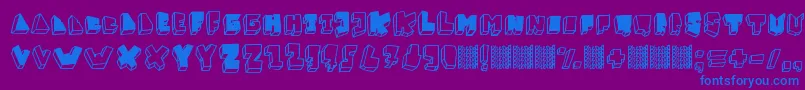 フォントBalokBalokTakSempurna – 紫色の背景に青い文字