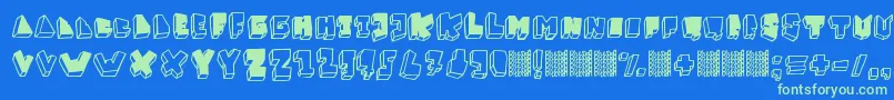 BalokBalokTakSempurna Font – Green Fonts on Blue Background