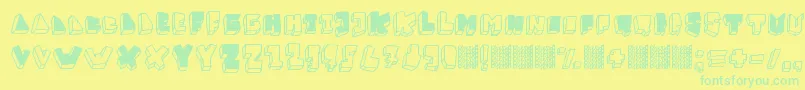 BalokBalokTakSempurna Font – Green Fonts on Yellow Background