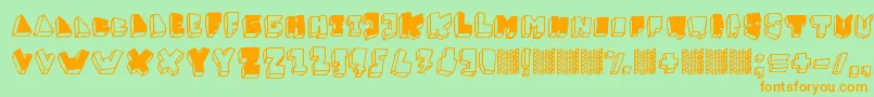 BalokBalokTakSempurna Font – Orange Fonts on Green Background