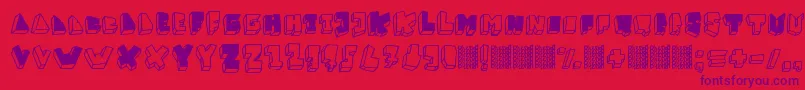 BalokBalokTakSempurna-fontti – violetit fontit punaisella taustalla