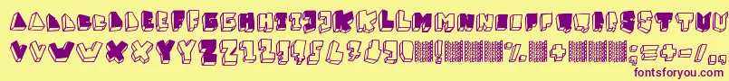 BalokBalokTakSempurna Font – Purple Fonts on Yellow Background